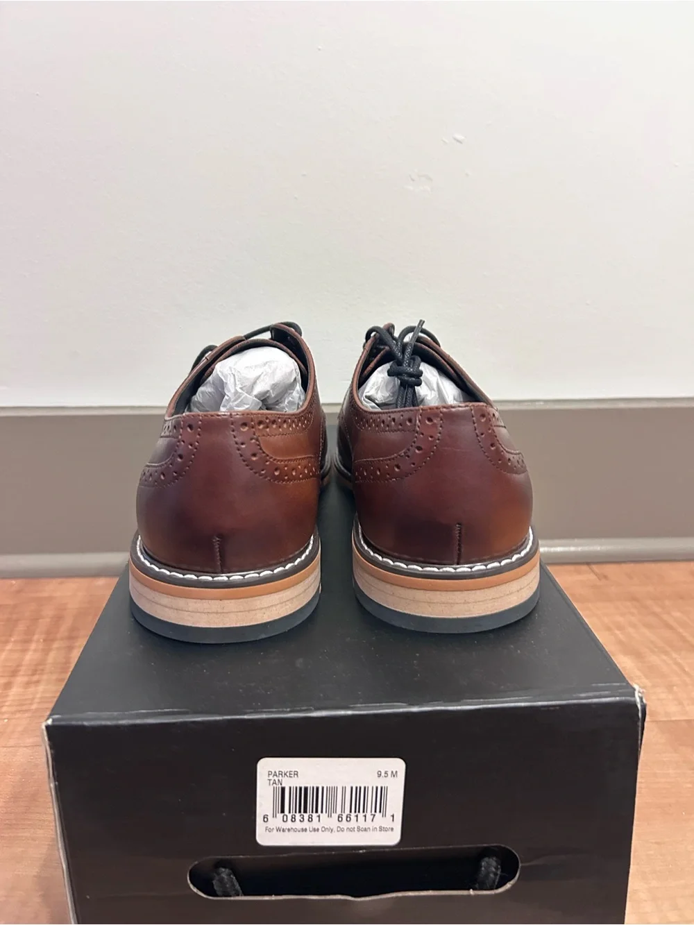 Bar III Two-Tone Brown Cap-Toe Derby Shoes